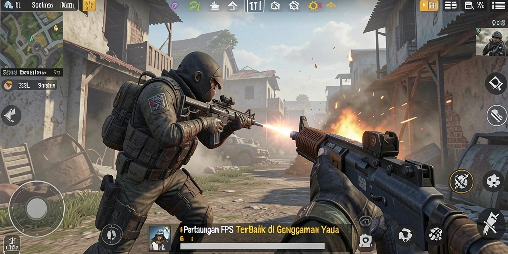 Tangkapan layar utama 33L menampilkan aksi intens FPS.
