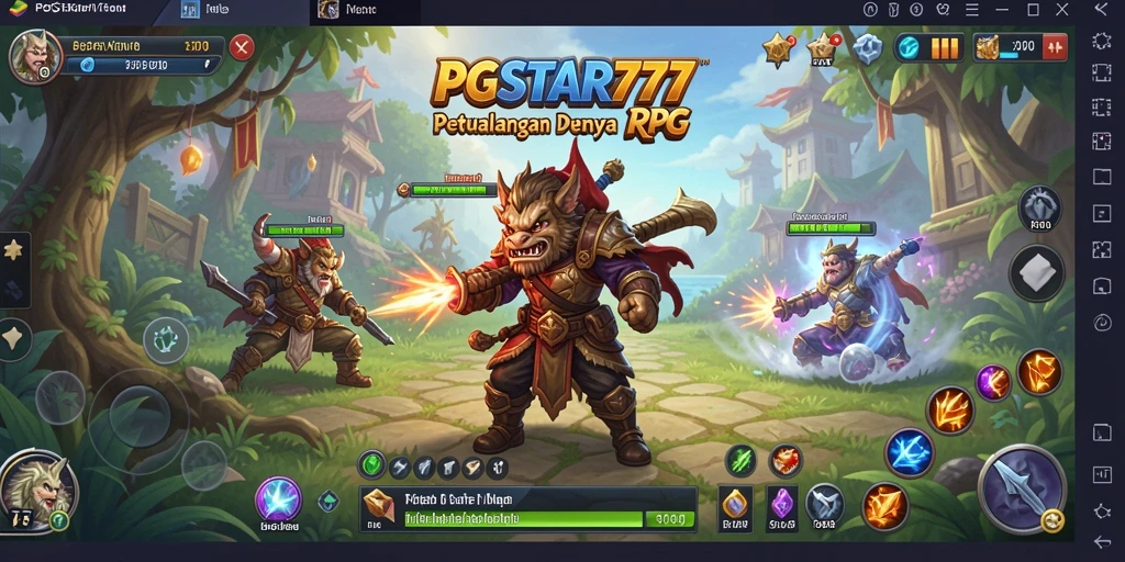 Screenshot PGSTAR777 menunjukkan grafis menawan dan aksi pertarungan RPG yang mendebarkan.