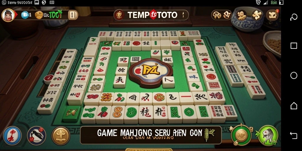 Tampilan gameplay seru dari TEMPOTOTO saat mencocokkan ubin Mahjong.