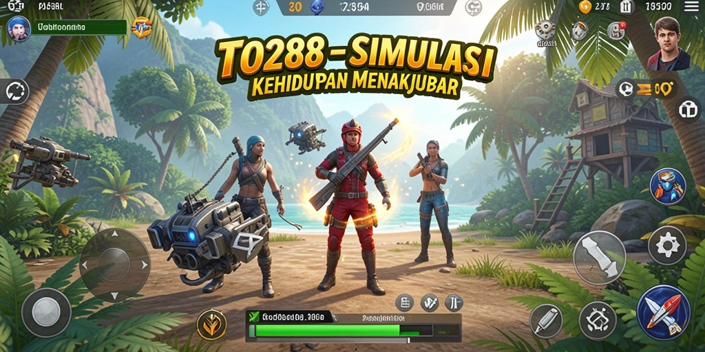 Screenshot gameplay menampilkan karakter yang berinteraksi dalam dunia simulasi.