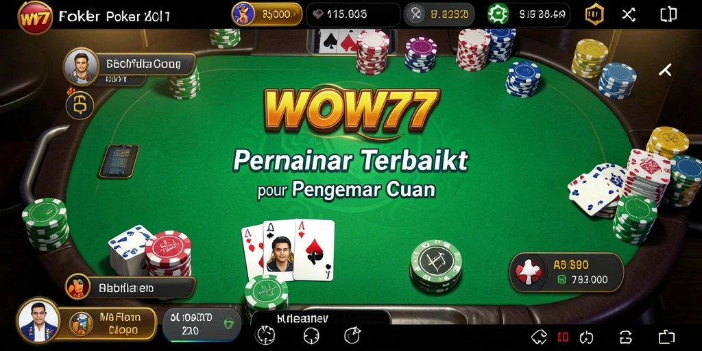 Tampilan gameplay poker yang mendebarkan dan interaktif.